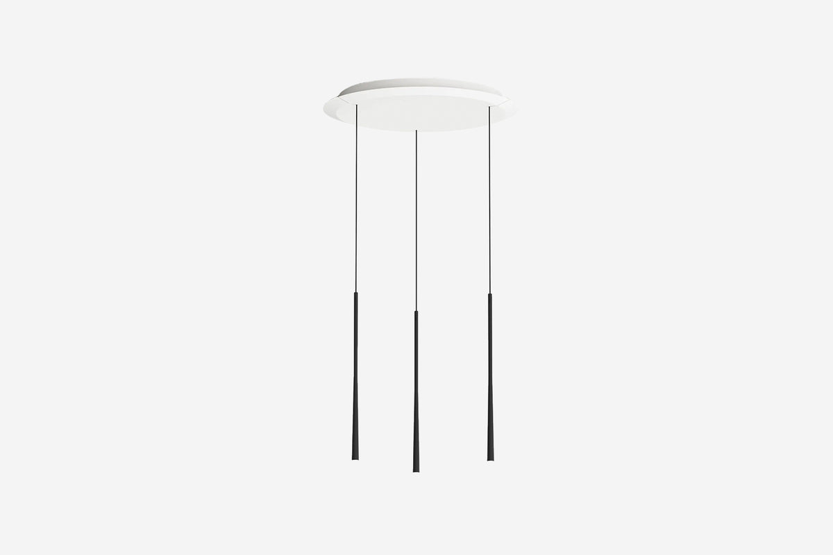 BORA Stars 3 Light Circular Pendant Black LSZSW - hero product shot showing three spotlights on circular ring, side view