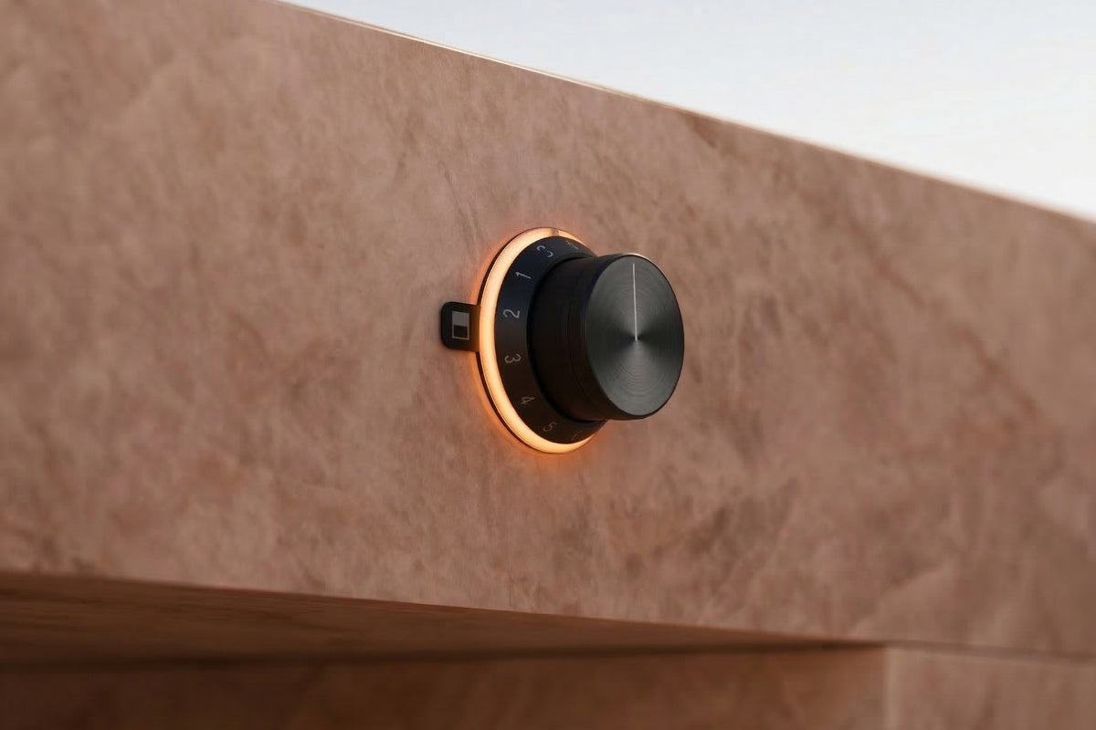 Gaggenau Control Knob Set CKG420000 - detail of two knobs and stainless steel finish