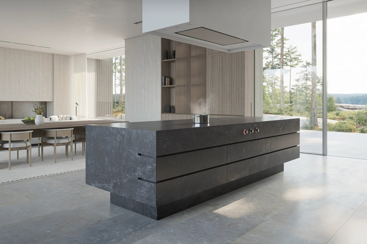 Gaggenau 200 Series Vario Ceiling Extractor AC250121 - angled view showing extractor form and housing