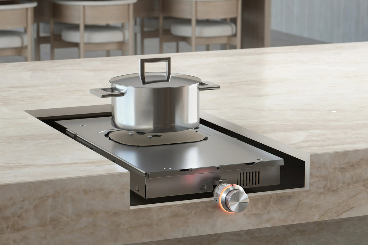 Gaggenau 400 Series Built-under Induction Cooktop CU421100 - lifestyle installation shot under worktop