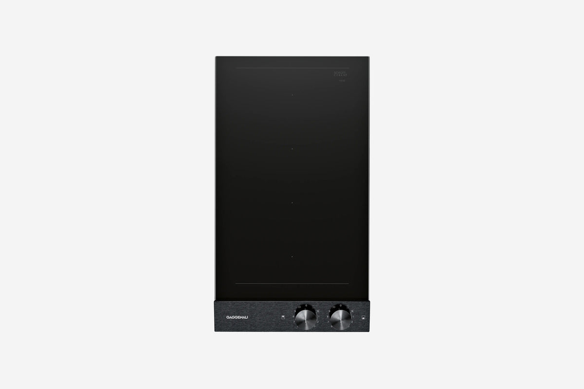 Gaggenau 200 Series Vario Flex Induction Cooktop VI232121 28cm - hero product shot, compact black glass module, top-down view