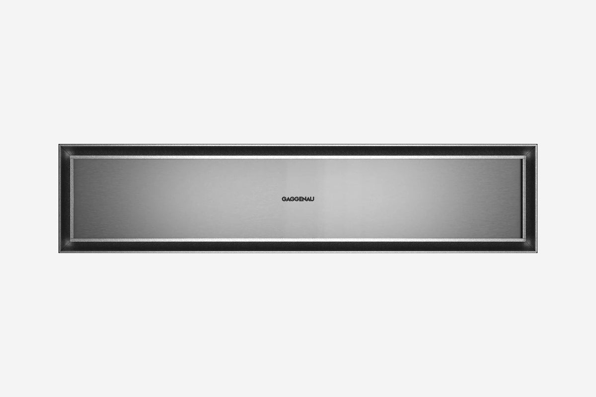 Gaggenau Expressive Series Warming Drawer GW451120 14cm in stainless steel - hero product shot, closed drawer front view