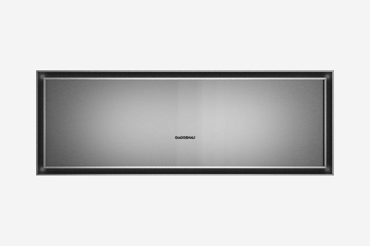 Gaggenau Expressive Series Warming Drawer GW453120 21cm in stainless steel - hero product shot, closed drawer front view