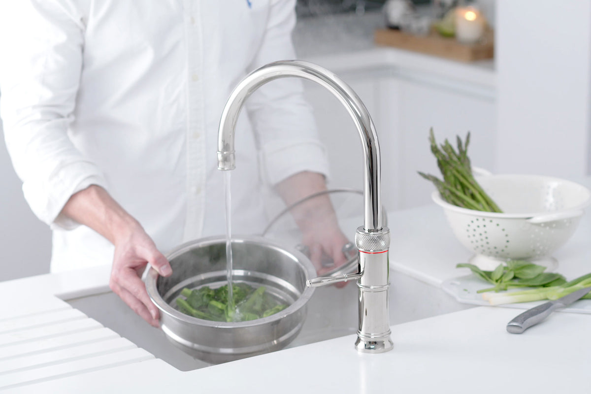 Quooker Classic Fusion round boiling water tap in nickel