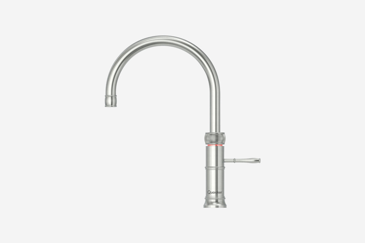 Quooker Classic Fusion round boiling water tap in stainless steel