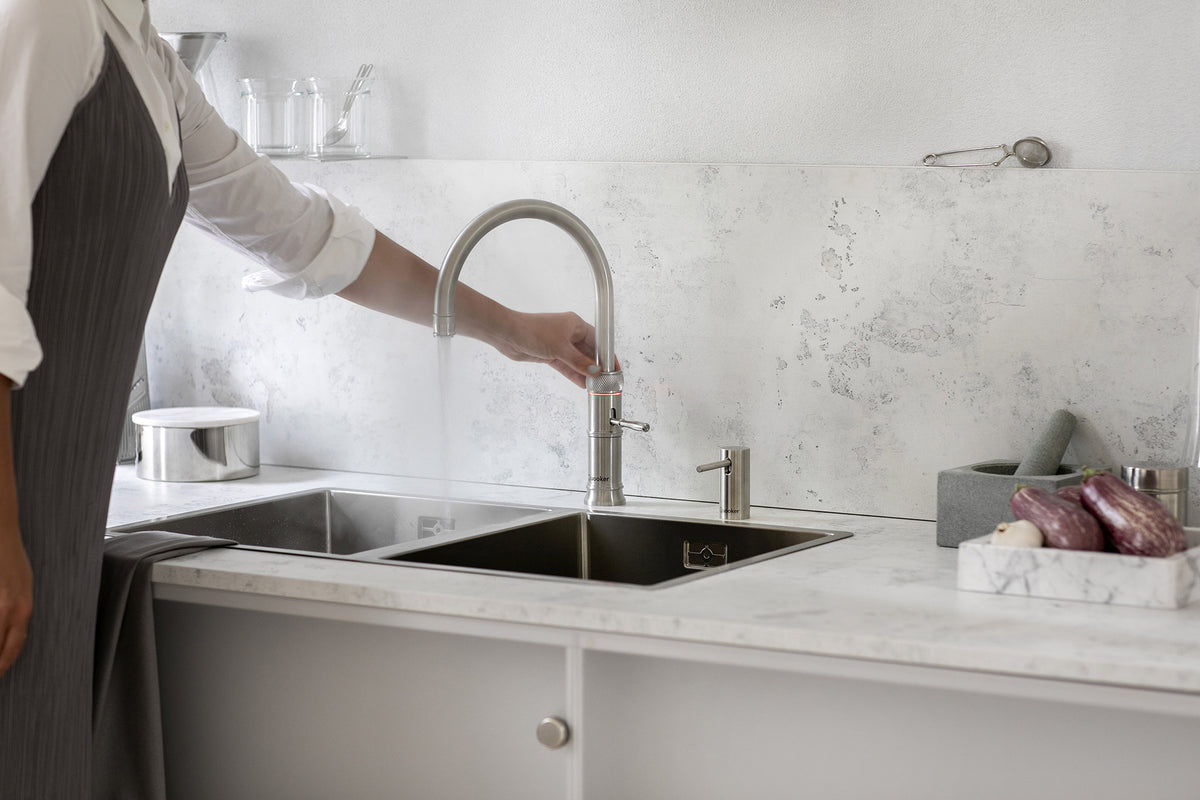 Quooker Classic Fusion round boiling water tap in stainless steel