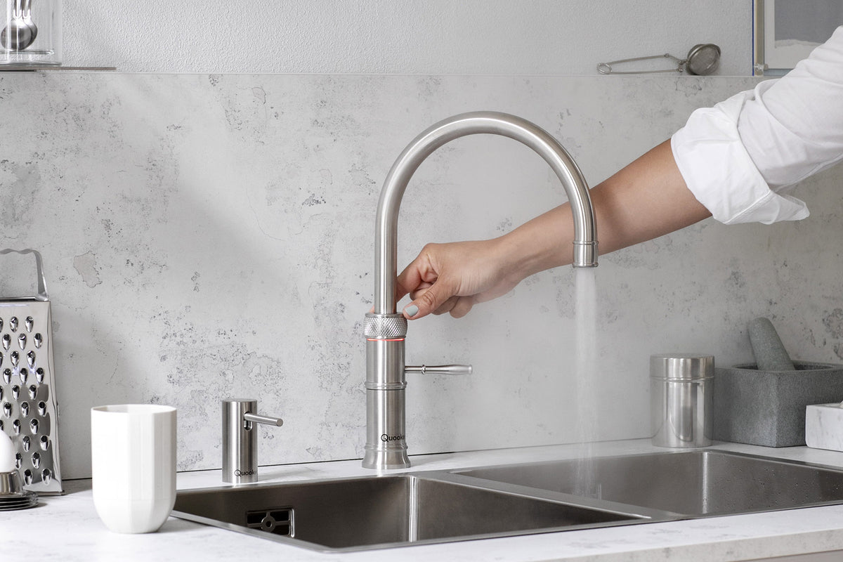 Quooker Classic Fusion round boiling water tap in stainless steel