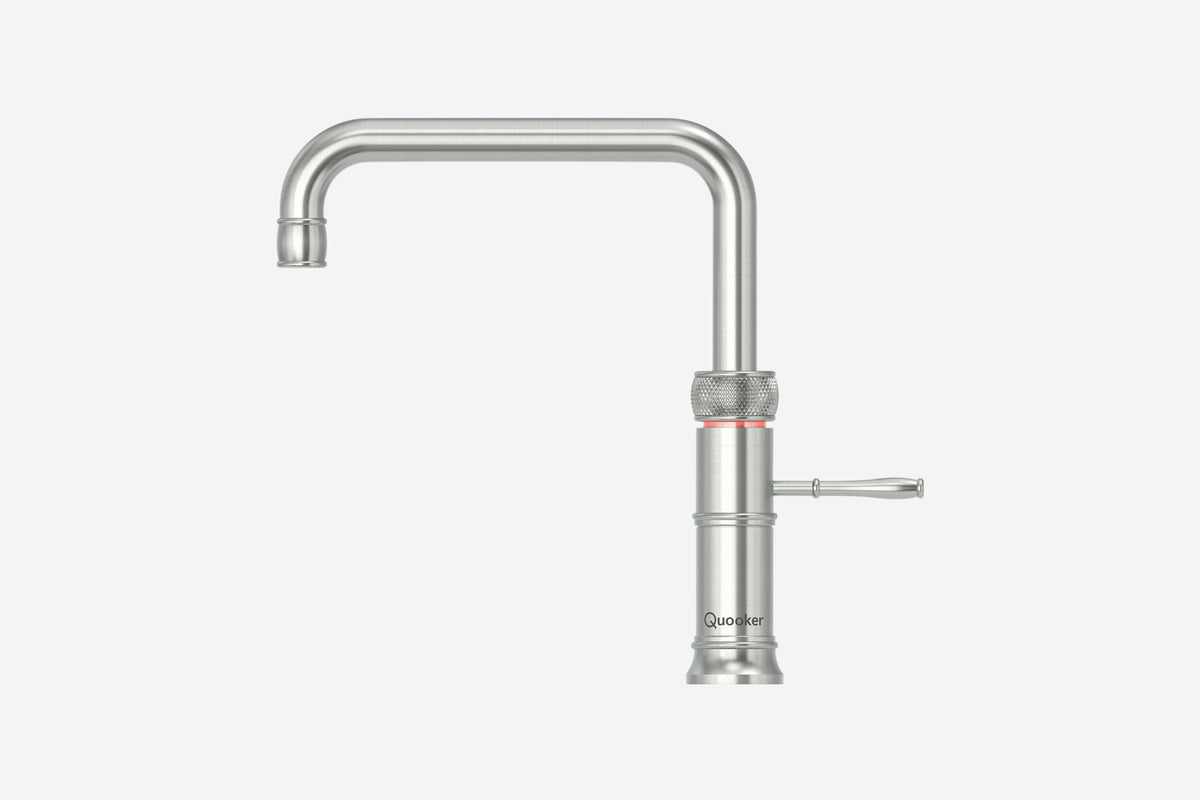 Quooker Classic Fusion square boiling water tap in stainless steel