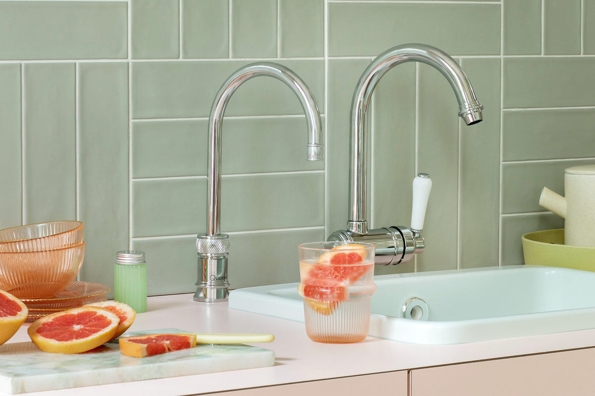 Quooker Classic Nordic round boiling water tap in nickel