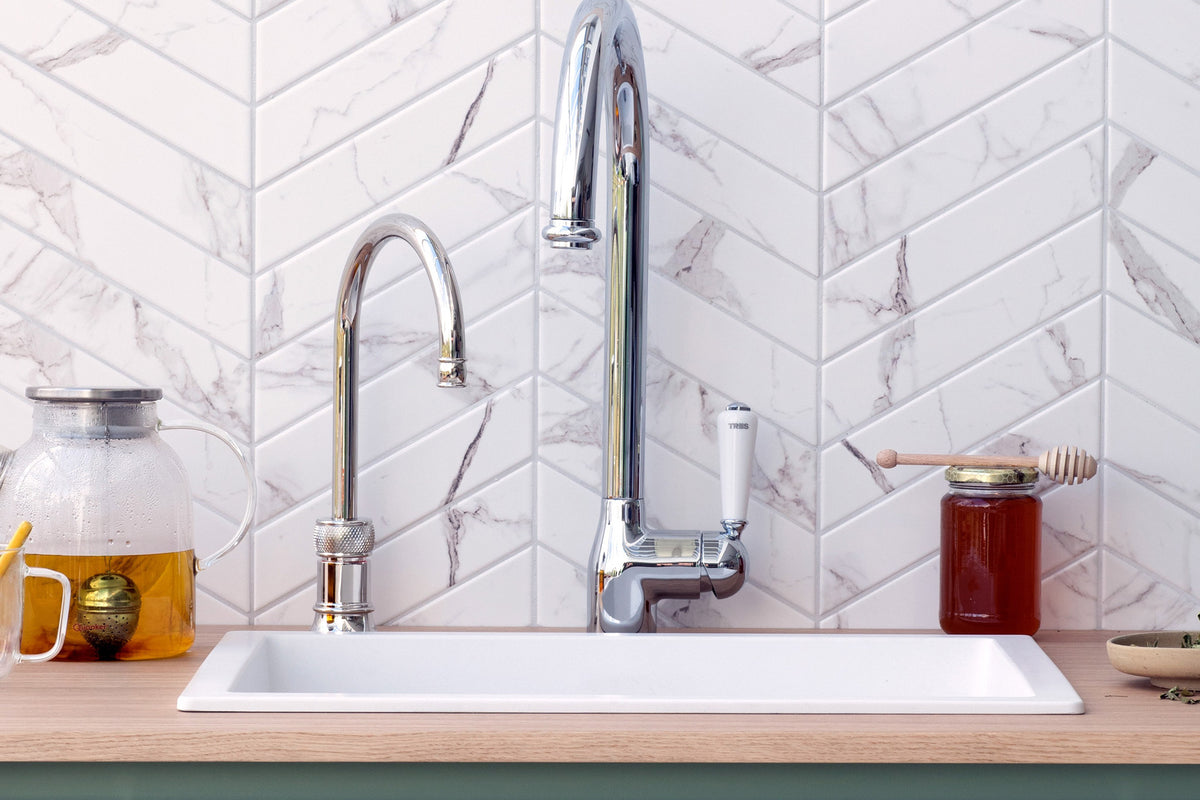 Quooker Classic Nordic round boiling water tap in nickel