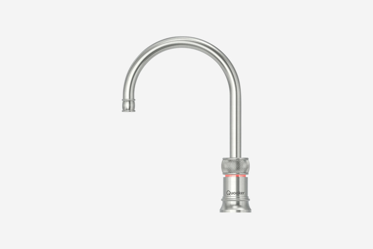Quooker Classic Nordic round boiling water tap in stainless steel