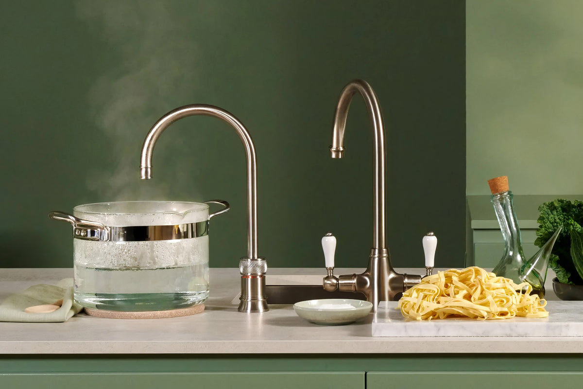 Quooker Classic Nordic round boiling water tap in stainless steel