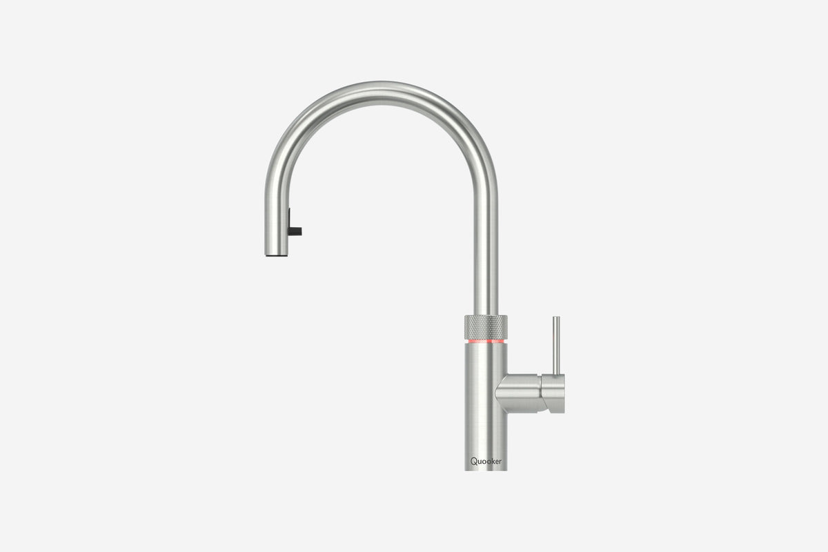 Quooker Flex round boiling water tap in stainless steel