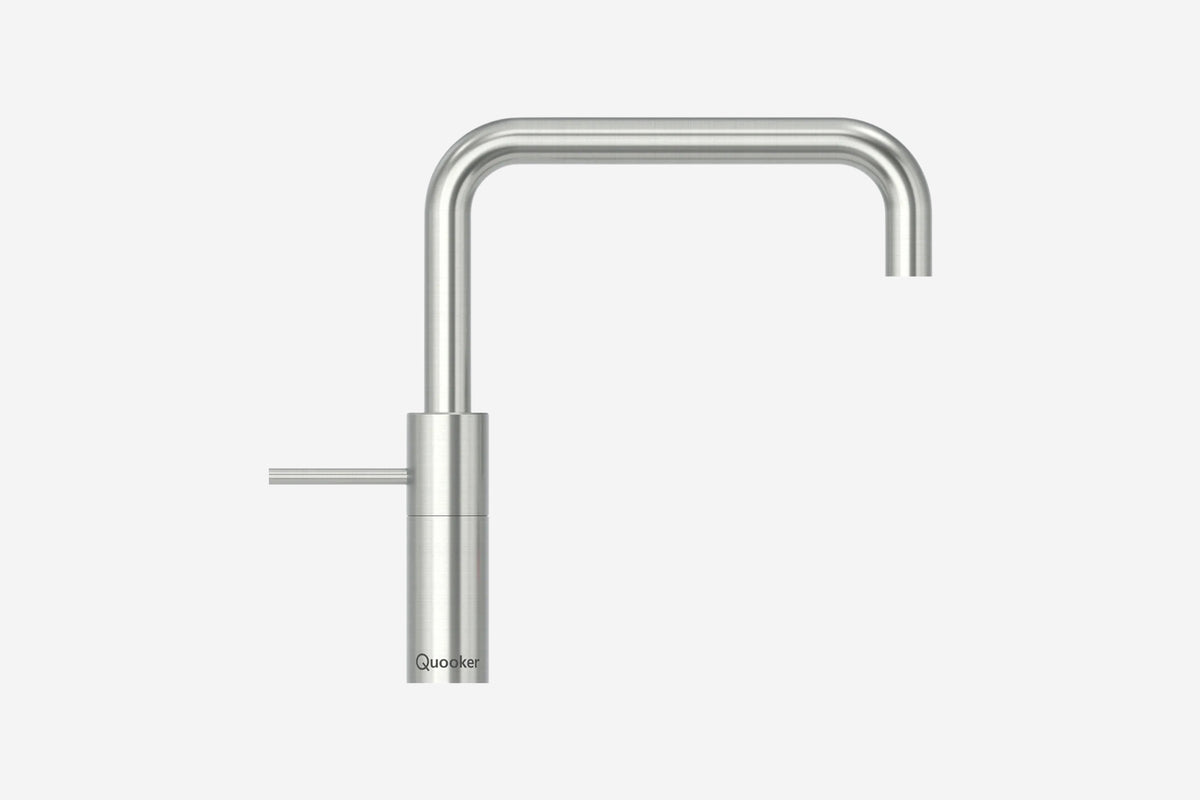 Quooker Nordic square mixer tap in stainless steel