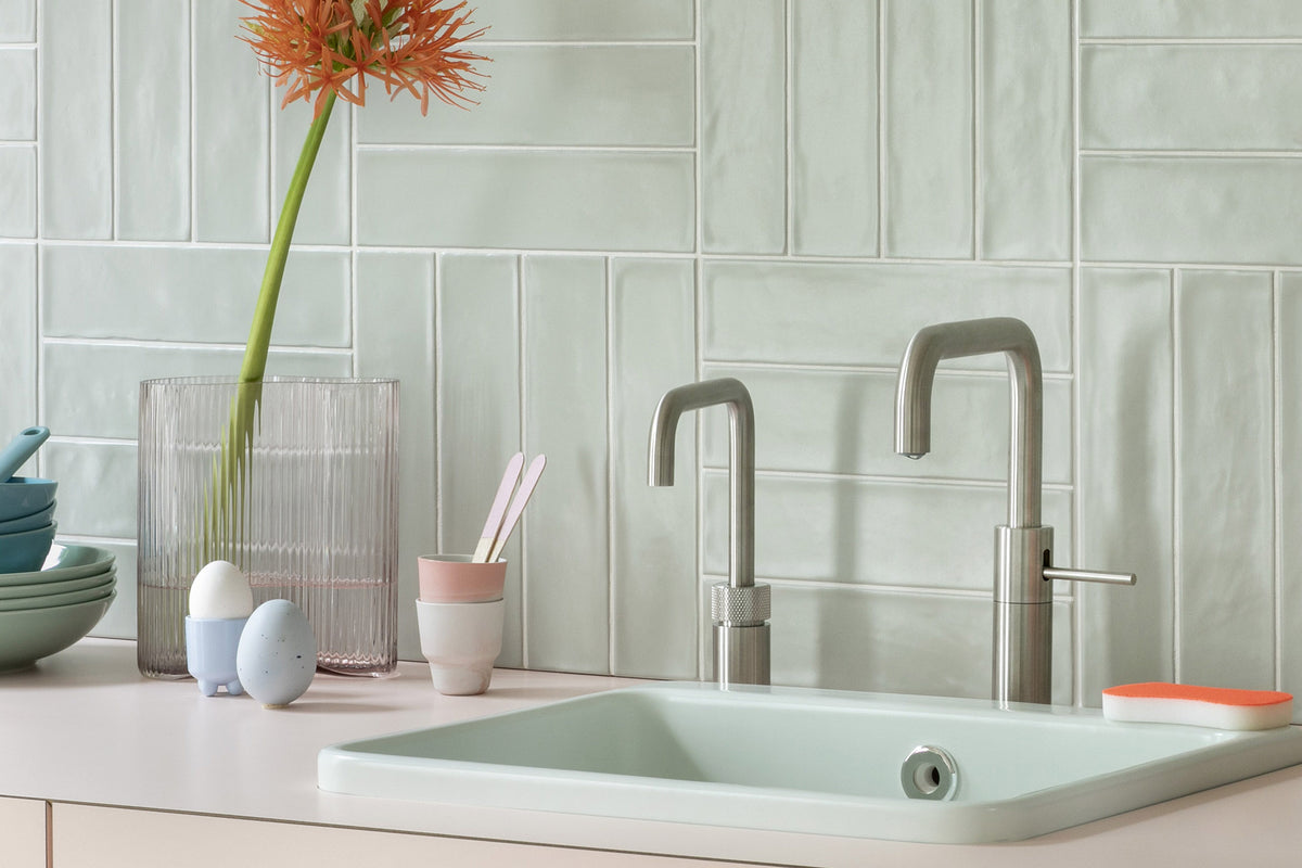 Quooker Nordic square mixer tap in stainless steel