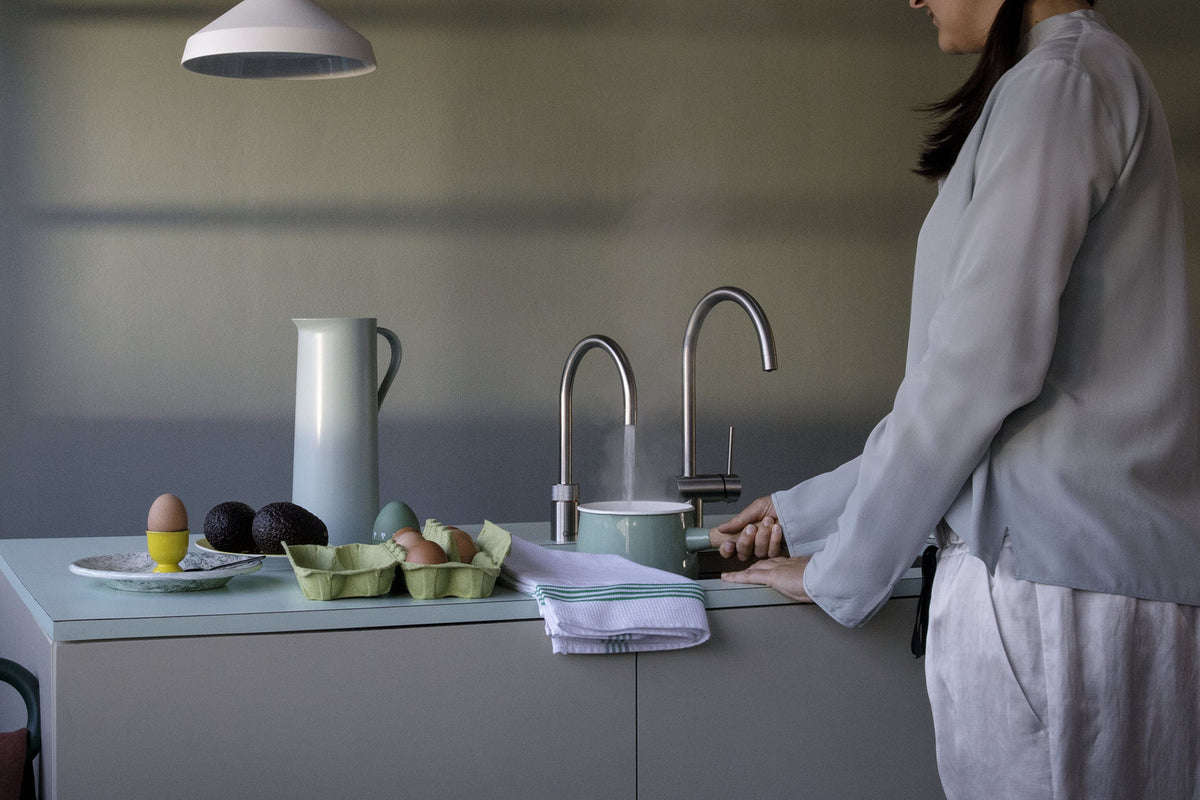 Quooker Nordic round boiling water tap in stainless steel