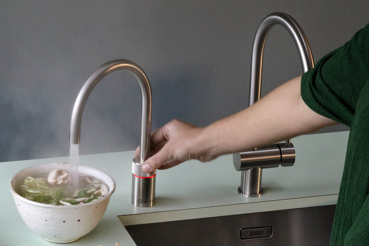 Quooker Nordic round boiling water tap in stainless steel