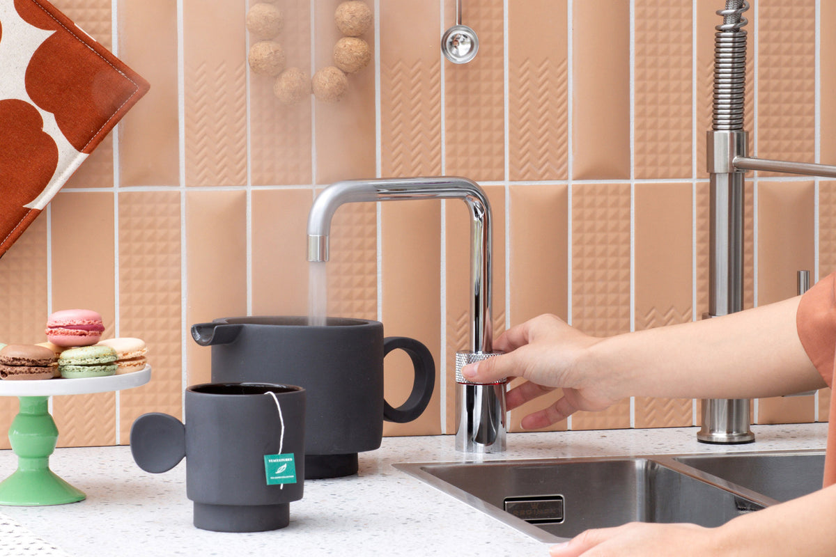 Quooker Nordic square boiling water tap in chrome