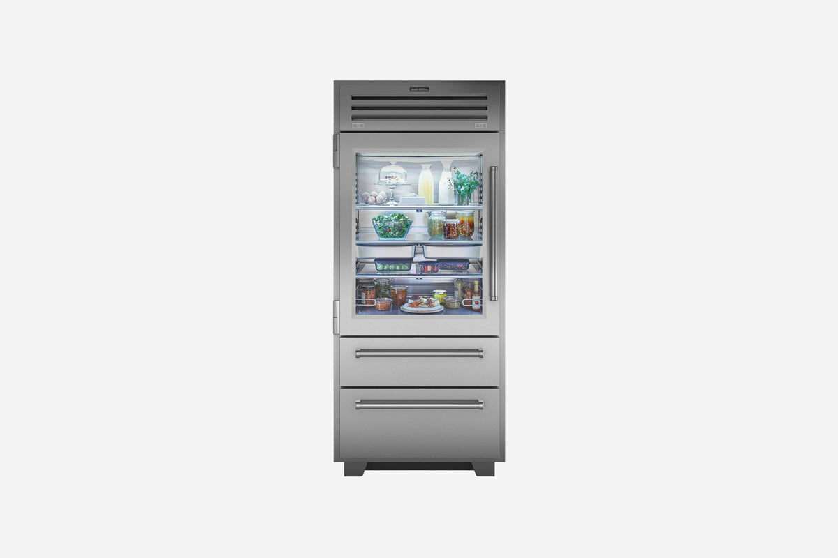 Sub-Zero Professional 91 cm fridge-freezer with glass door