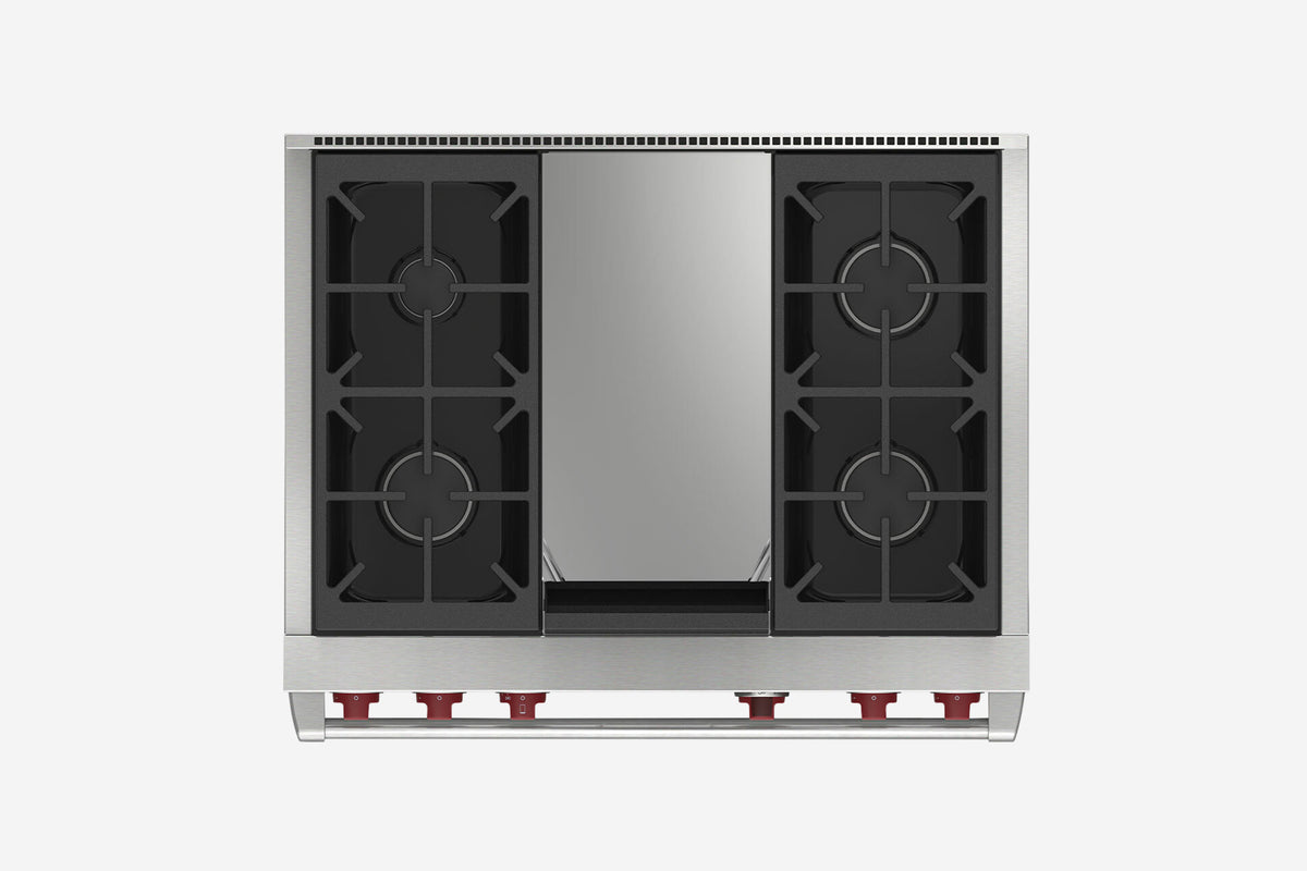 Wolf Dual Fuel 91 cm 4 burner & Teppanyaki range cooker