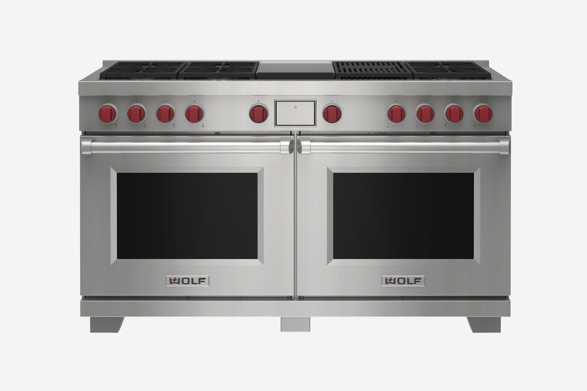 Wolf Dual Fuel 122 cm 6 burner, chargrill & Teppanyaki range cooker