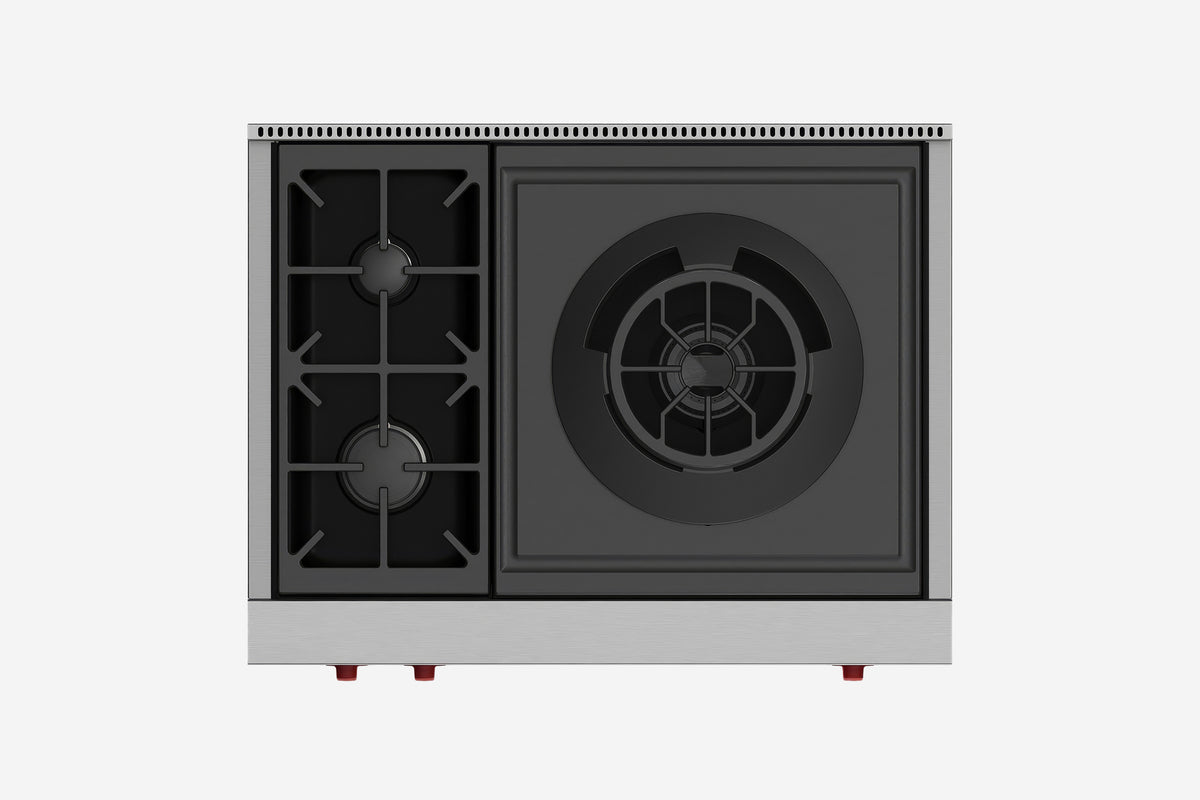Wolf 91 cm 2 burner and wok rangetop