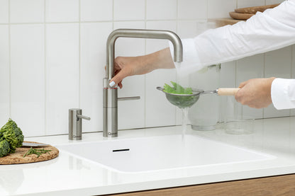 Quooker Fusion square boiling water tap in stainless steel
