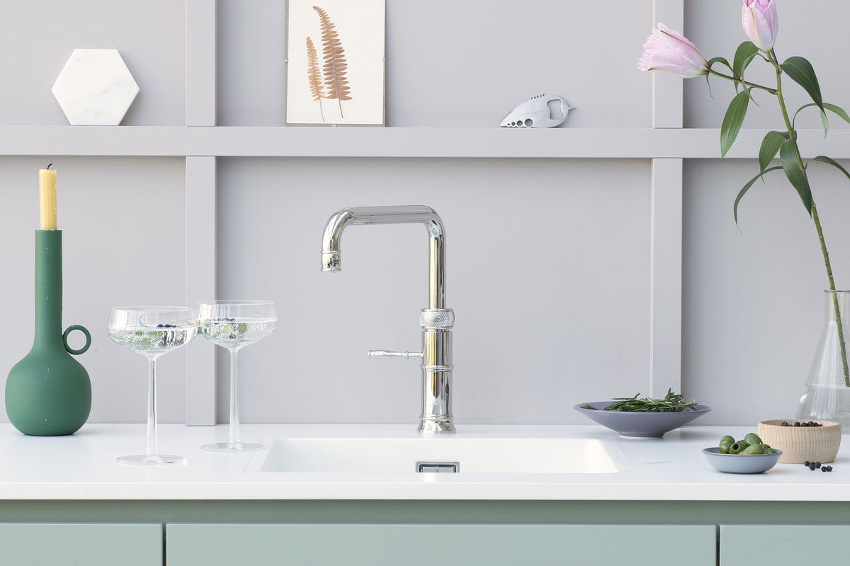 Quooker Classic Fusion square boiling water tap in chrome