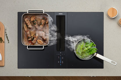 BORA Classic 2.0 Surface Induction Hob Set All Black CKA2FIAB - angled view showing all-black set configuration