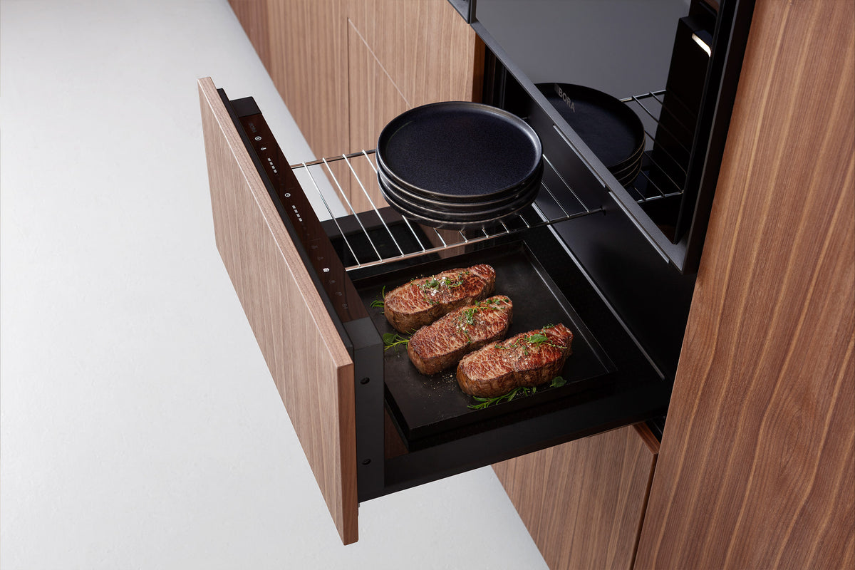 BORA 29cm Multi-Drawer MS290 - lifestyle kitchen installation shot, integrated into cabinetry