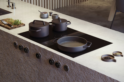 BORA Professional 3.0 Rough Hob Set All Black PKAS3FIABR - angled view showing matt all-black set configuration