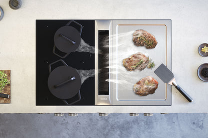 BORA Professional 3.0 Surface Induction Tepan Hob Set PKAS3FIT - angled view showing tepan and induction configuration