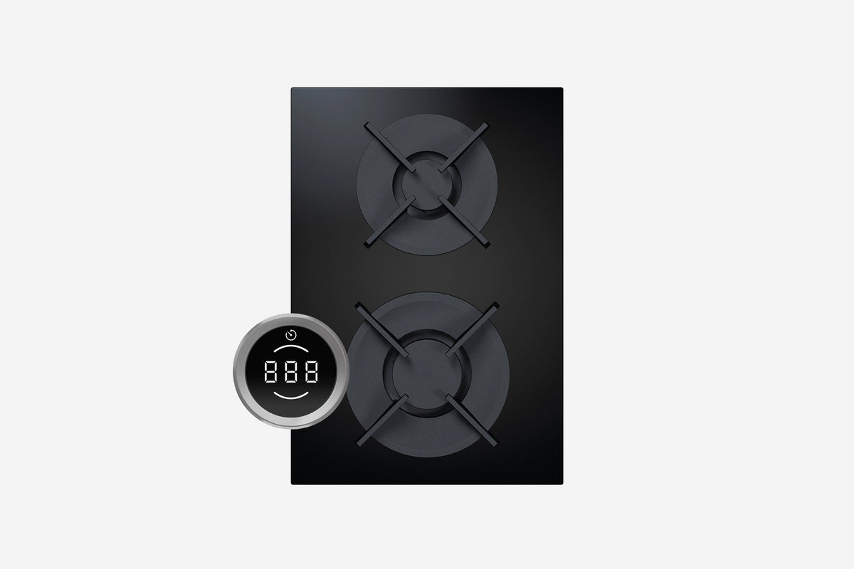 BORA Professional 3.0 Gas Cooktop PKG3 - hero product shot, dual-burner gas module, top-down view