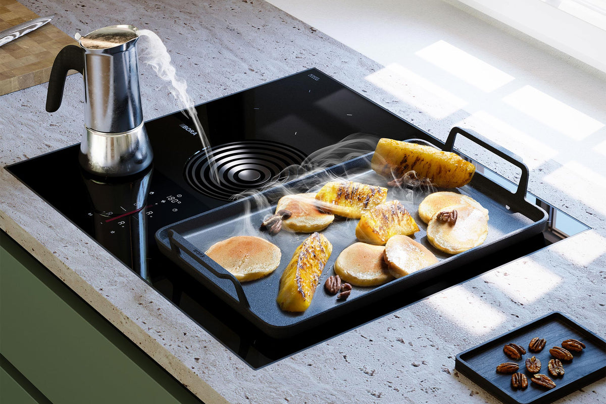 BORA S Pure 58cm Recirculating Hob PURSU2 - angled view showing compact form and extraction slot