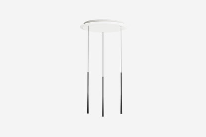 BORA Stars 3 Light Circular Pendant Black LSZSW - hero product shot showing three spotlights on circular ring, side view
