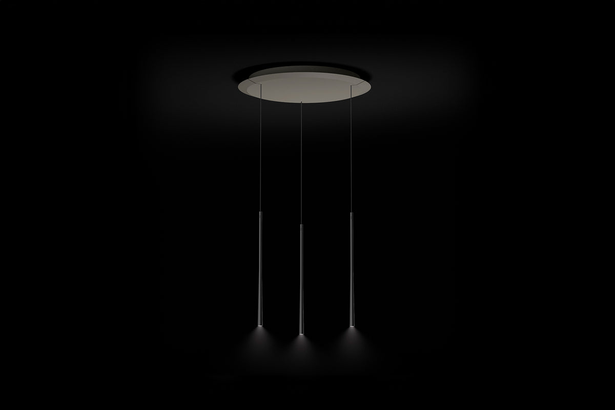 BORA Stars 3 Light Circular Pendant Black LSZSW - lifestyle shot installed above kitchen island