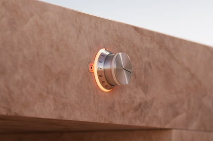 Gaggenau Control Knob Set CKR420010 - close-up of two knobs and engraved stainless steel detail