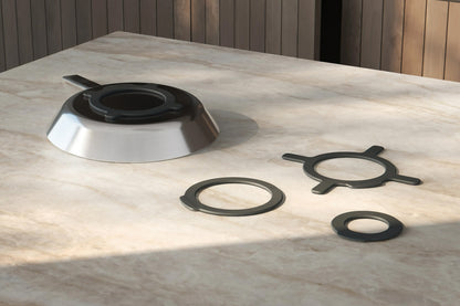 Gaggenau Enhanced Surface Protector Set SP400000 - in-use shot with protectors installed on cooktop surface