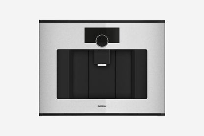 Gaggenau Minimalistic Series Coffee Machine GC251130 60cm in Gaggenau Sterling - hero product shot, closed sterling front view