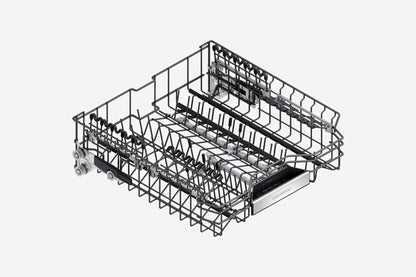 Gaggenau 200 Series Dishwasher DF260101 - door open showing interior rack and cutlery tray