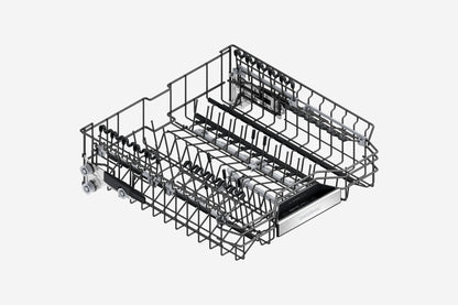 Gaggenau 200 Series Dishwasher DF261101 - door open showing interior rack and cutlery tray