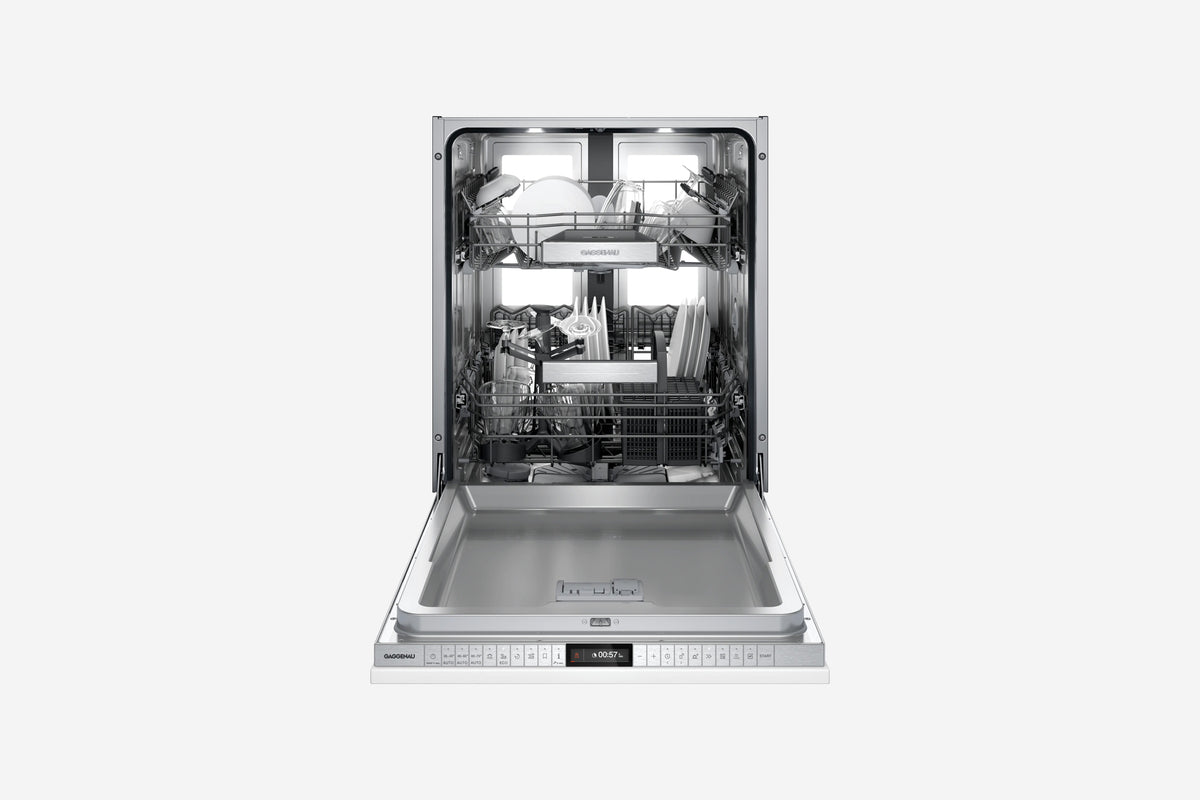 Gaggenau 400 Series Dishwasher DF480101 81cm - hero product shot, door closed, stainless steel front view