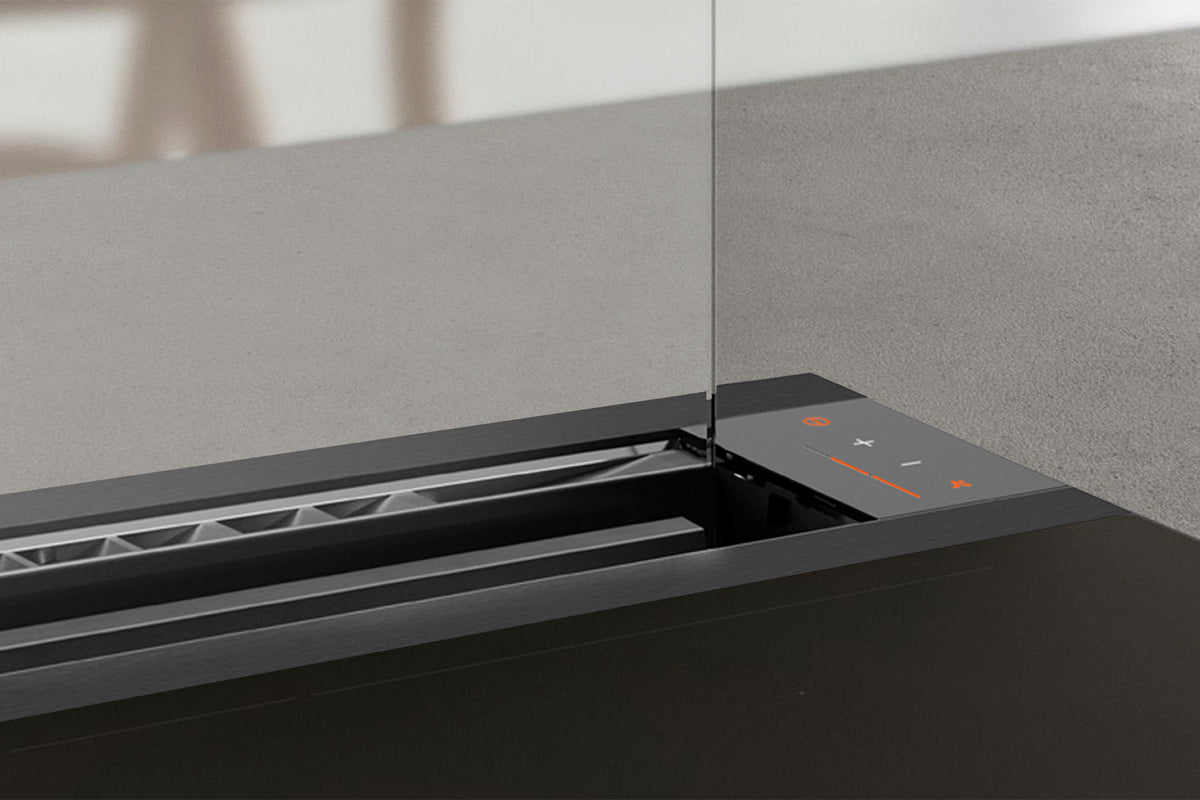 Gaggenau 200 Series Downdraft Extractor AL200180 - side profile showing retracted height