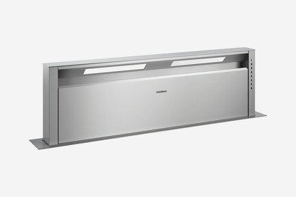 Gaggenau 400 Series Downdraft Extractor AL400122 120cm in stainless steel - hero product shot, retracted position, top view