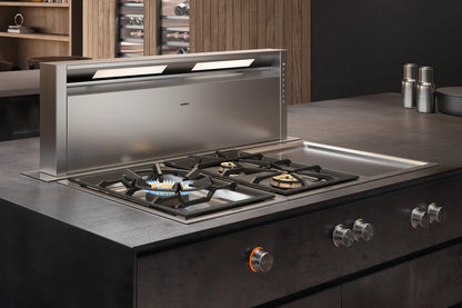 Gaggenau 400 Series Downdraft Extractor AL400122 - raised extraction position lifestyle kitchen shot