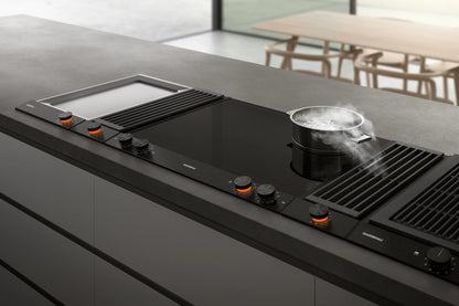 Gaggenau 200 Series Vario Downdraft Extractor VL200120 - close-up of black aluminium grille and housing detail