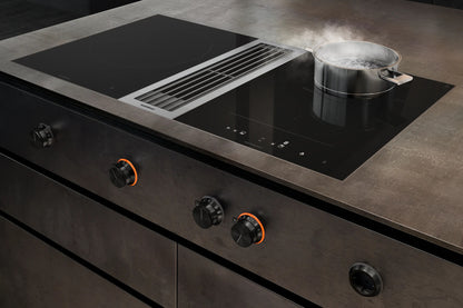 Gaggenau 400 Series Vario Downdraft Extractor VL414115 - angled view showing slim module and extraction slot