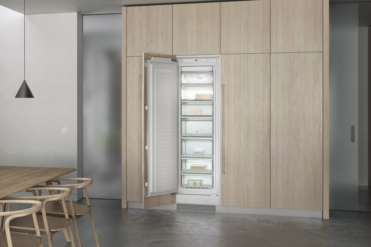 Gaggenau 200 Series Vario Freezer RF282306 - door open showing interior compartments and drawers
