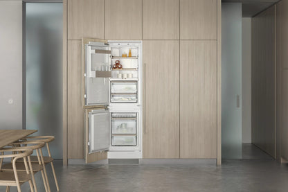 Gaggenau 200 Series Vario Fridge-Freezer Combination RB289300 - door open showing interior shelving and compartments