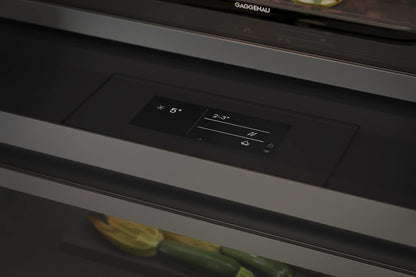 Gaggenau Expressive Series Vario Fridge RVC497190 - close-up of stainless steel handle and door finish